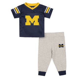 Colosseum Michigan Infant Boys Football Set - Navy/Grey