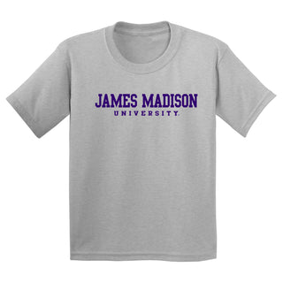 James Madison Basic Block Youth T-Shirt - Sport Grey