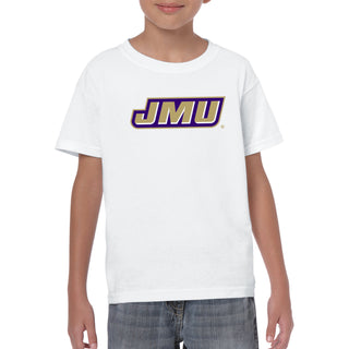 James Madison Primary Logo Youth T-Shirt - White