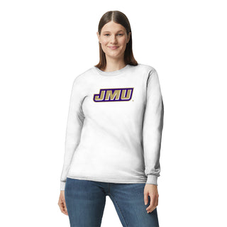 James Madison Primary Logo Long Sleeve - White