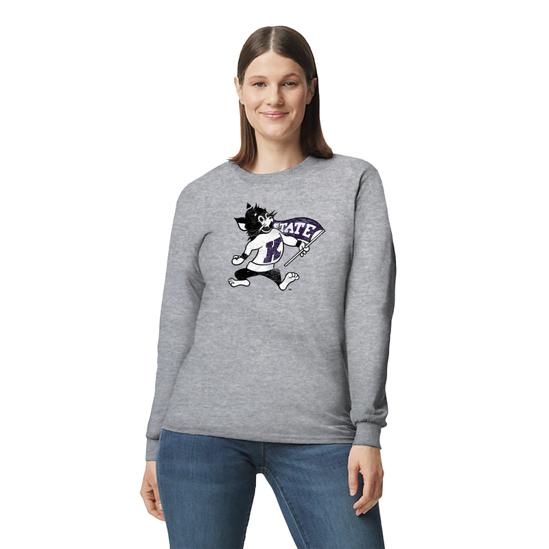 K-State Mascot Mark Long Sleeve - Sport Grey