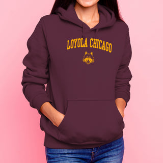 Loyola University Chicago Ramblers Arch Logo Hoodie - Maroon