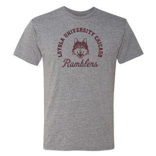 Loyola University Chicago Ramblers Retro Script Next Level Short Sleeve T Shirt - Premium Heather