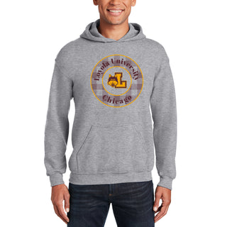 Loyola Chicago Plaid Circle Hoodie - Sport Grey