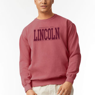 Lincoln Monotone Bold CC Crewneck - Crimson