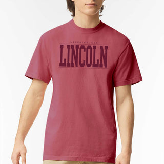 Lincoln Monotone Bold CC T-Shirt - Crimson