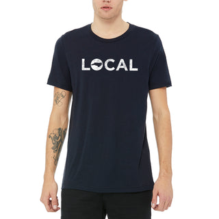 North Carolina Local Canvas Triblend T-Shirt - Solid Navy Triblend