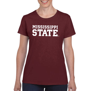 Mississippi State Basic Block Women's T-Shirt - Maroon