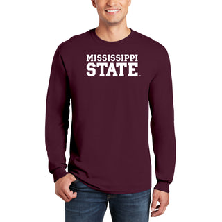 Mississippi State Basic Block Long Sleeve - Maroon