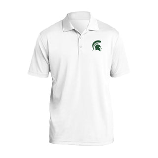 NCAA Primary Logo Left Chest Polo Michigan State - White