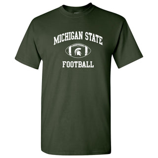 Michigan State University Spartans Classic Football Arch Short Sleeve T Shirt - Forest Green