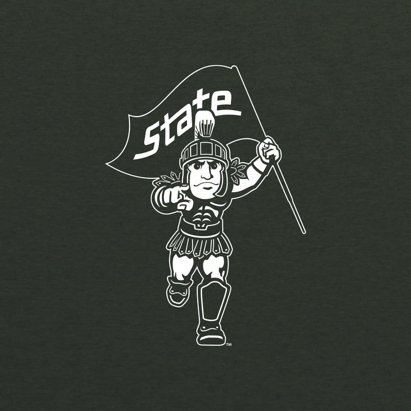 MSU Sparty Flag Unisex Triblend T-Shirt - Herb Green