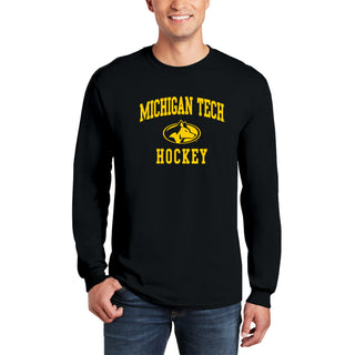 Michigan Tech Arch Logo Hockey Long Sleeve - Black