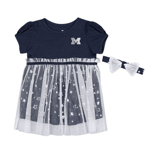 Colosseum Michigan Toddler Girls Star League Dress - Navy