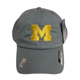 Michigan Lightweight Classic Fit Velcro Closure Hat w/Maize Block M - Carbon