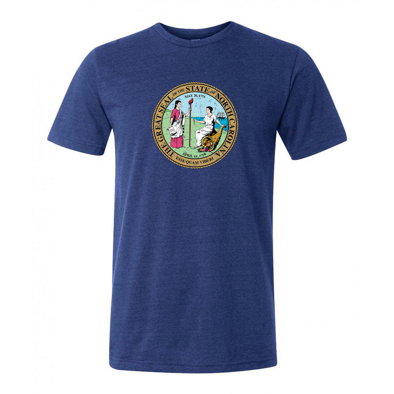 North Carolina State Seal Canvas Tee - Navy Triblend