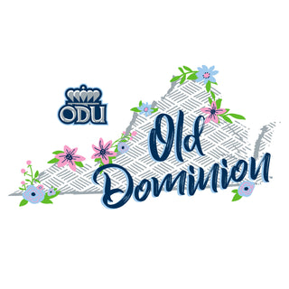 Old Dominion University Monarchs Floral State Comfort Colors Short Sleeve T Shirt - White