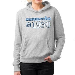 Old Dominion University Monarchs Throwback Year Stripe Heavy Blend Hoodie - Sport Grey