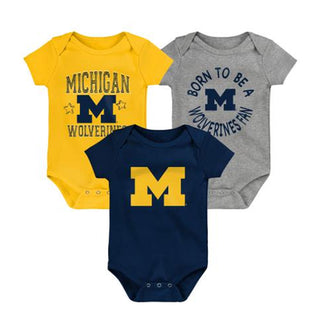 Outerstuff Michigan Born to Be 3PC Creeper Set - 24MO