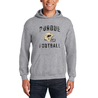 Purdue Faded Football Helmet Hoodie - Sport Grey