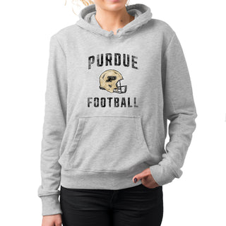 Purdue Faded Football Helmet Hoodie - Sport Grey