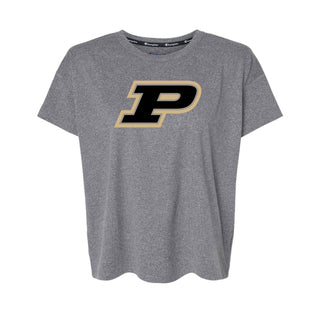 Purdue Tone Motion P Champion Women's Sport Soft Touch T-Shirt - Ebony Heather