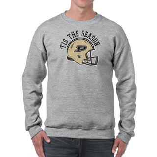 Purdue University Boilermakers Tis The Season Basic Cotton Crewneck Sweatshirt - Sport Grey