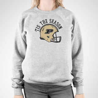 Purdue University Boilermakers Tis The Season Basic Cotton Crewneck Sweatshirt - Sport Grey