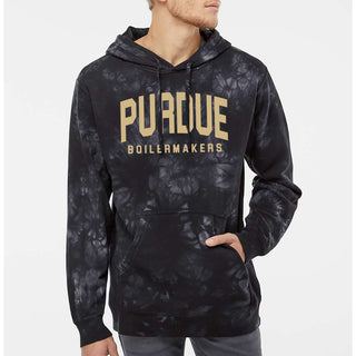 Purdue Big Bold Midweight Tie-Dyed Hoodie - Black