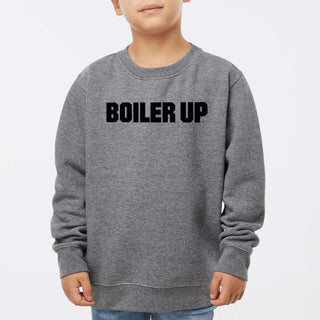 Purdue Boiler Up Youth Elevated Fleece Crewneck - Granite Heather