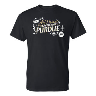 Purdue Boilermakers All I Want For Christmas Is Purdue T Shirt - Black