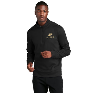 Purdue Primary Alumni LC EMB Performance Fleece 1/4-Zip - Black