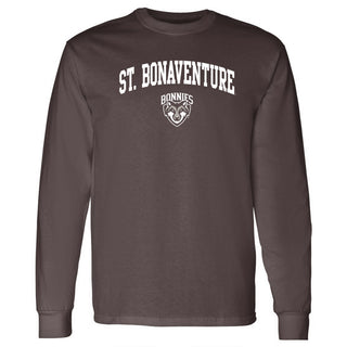 St. Bonaventure Bonnies Arch Logo Long Sleeve T Shirt - Dark Chocolate