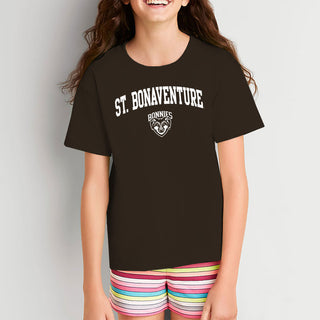 St. Bonaventure Bonnies Arch Logo Youth T Shirt - Dark Chocolate