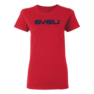 Saginaw Valley State SVSU Cardinals Basic Block Womens T Shirt - Red