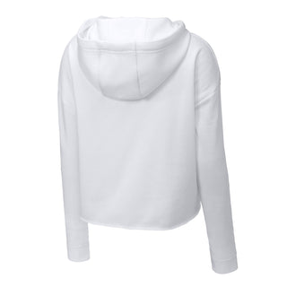 Wolverines Arch Outline Women's Crop Hoodie - White Triad