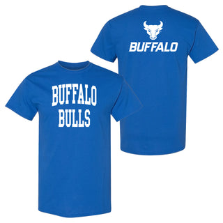 University at Buffalo Bulls Front Back Print Short Sleeve T Shirt - Royal