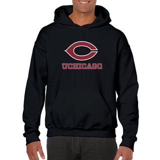 UChicago Primary Logo 2-Color Hoodie - Black