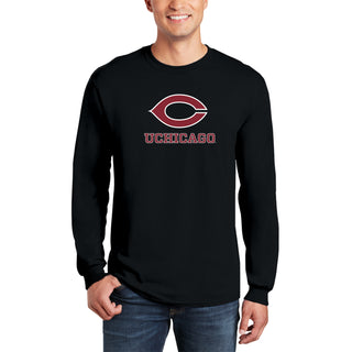 UChicago Primary Logo 2-Color Long Sleeve - Black