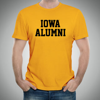 University of Iowa Hawkeyes Basic Block Alumni Short Sleeve T Shirt - Gold