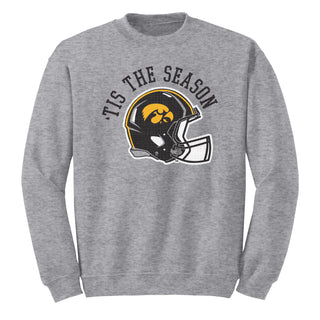 University of Iowa Hawkeyes Tis The Season Basic Cotton Crewneck Sweatshirt - Sport Grey