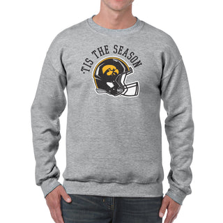 University of Iowa Hawkeyes Tis The Season Basic Cotton Crewneck Sweatshirt - Sport Grey