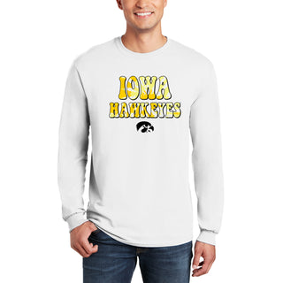 Iowa Tie Dye Type Long Sleeve - White