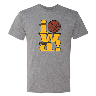 Iowa 90s Basketball Logo Triblend T-Shirt - Premium Heather