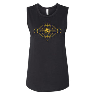 Iowa Art Deco Women's Basketball Women's Jersey Muscle Tank - Black