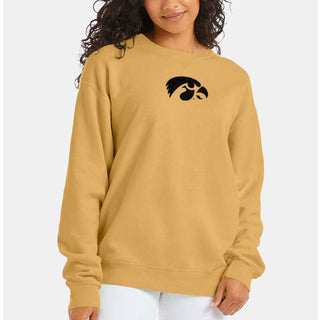 Iowa Tigerhawk FF EMB Garment-Dyed Crewneck - Artisan Gold