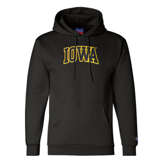 Iowa Arch Applique Champion Powerblend Hoodie - Black