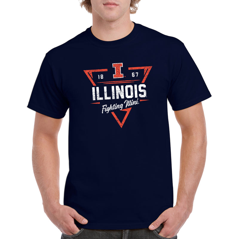 Illinois Arrow Dynamic T-Shirt - Navy