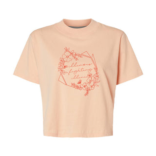 Illinois Geo Floral Women's Boxy Tee - Peachy