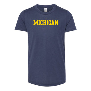 Block Michigan Youth Triblend T-Shirt - Solid Navy